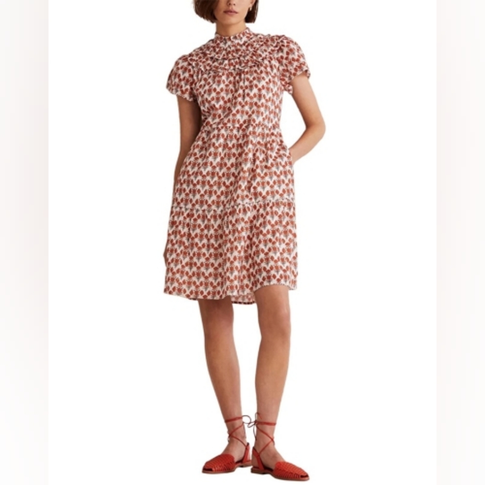 Boden Size 10 US New With Tags Ruched Metallic Detail Floral Dress